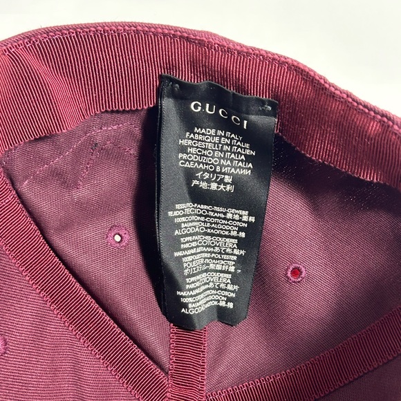 Authentic! Gucci NY Unisex baseball hat Size 57-61 cm Burgundy Color - Picture 10 of 10